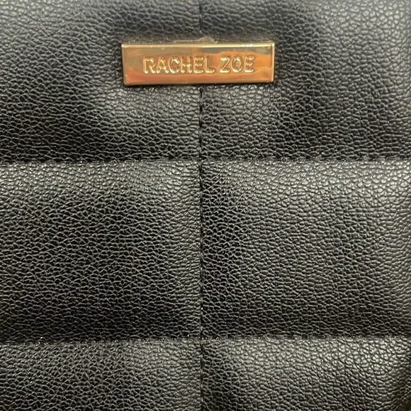 NWT Rachel Zoe Evie Black Quilted Crossbody Bag with Gold Chain strap - Picture 2 of 7